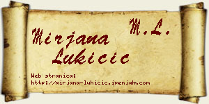 Mirjana Lukičić vizit kartica